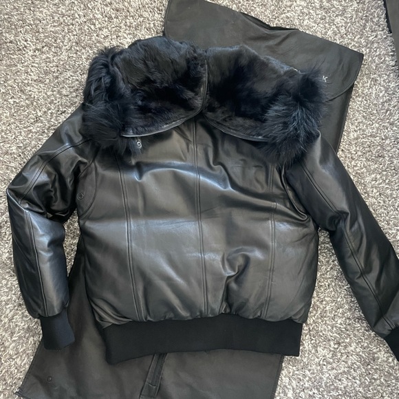 Rudsak Crawley Leather Down Bomber Jacket - Picture 11 of 11